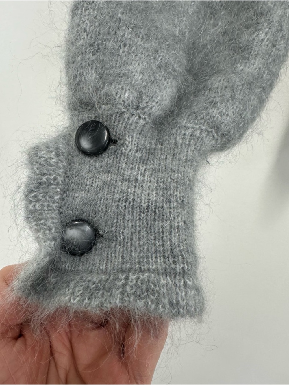 Sézane Mia Mohair Wool Blend Cardigan in Grey - Picture 8 of 10